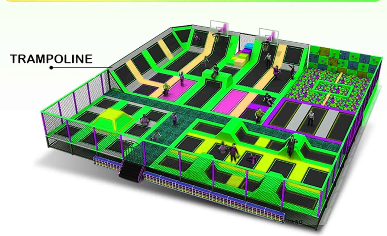 Đấu trường nhún nhảy KVCTP5921- Trampoline galaxy arena chuẩn quốc tế - Công viên bạt nhún thể thao