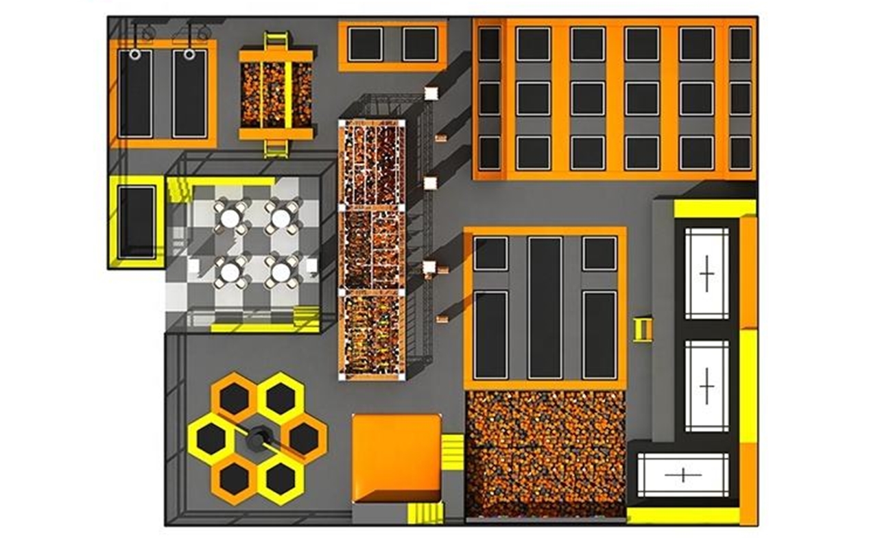 Trampoline arena KVCTP5912- Đấu trường bạt nhún nhào lộn nhún nhảy chuẩn quốc tế thể thao olympic