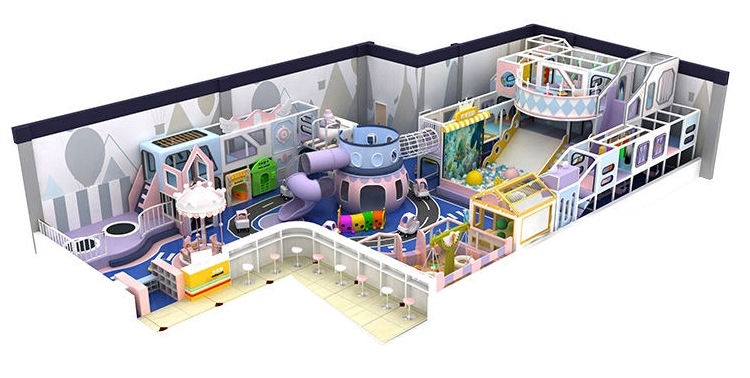 Thiết kế khu vui chơi KVCTE1396- Khu vui chơi liên hoàn cầu trượt nhà bóng - Indoor PlayGround