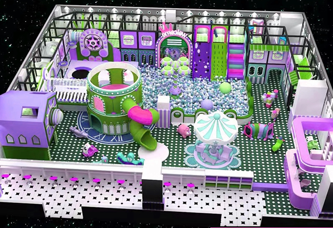 Indoor playground KVCTE3541- Thiết kế 3D khu vui chơi giải trí liên hoàn nhà bóng trong nhà