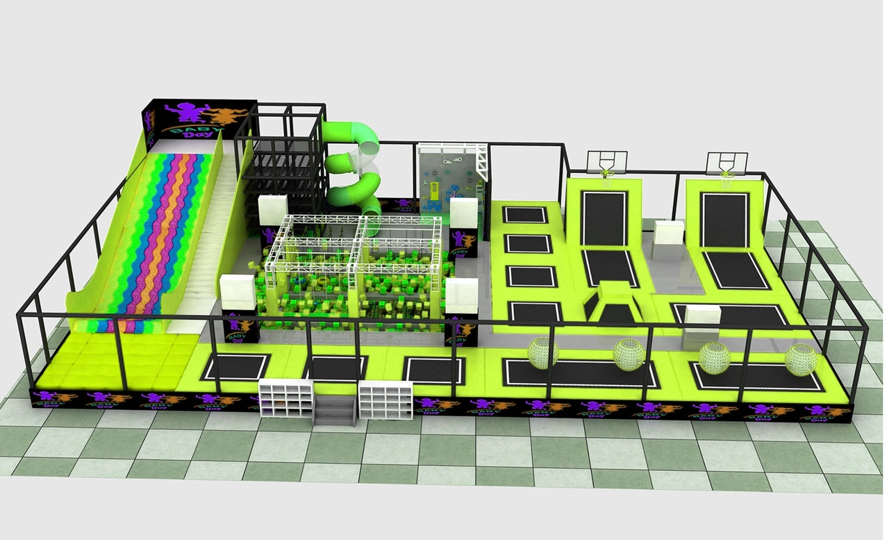 Đấu trường nhún nhảy KVCTP3508- Công viên bạt nhún -Trampoline park tổ hợp vui chơi giải trí