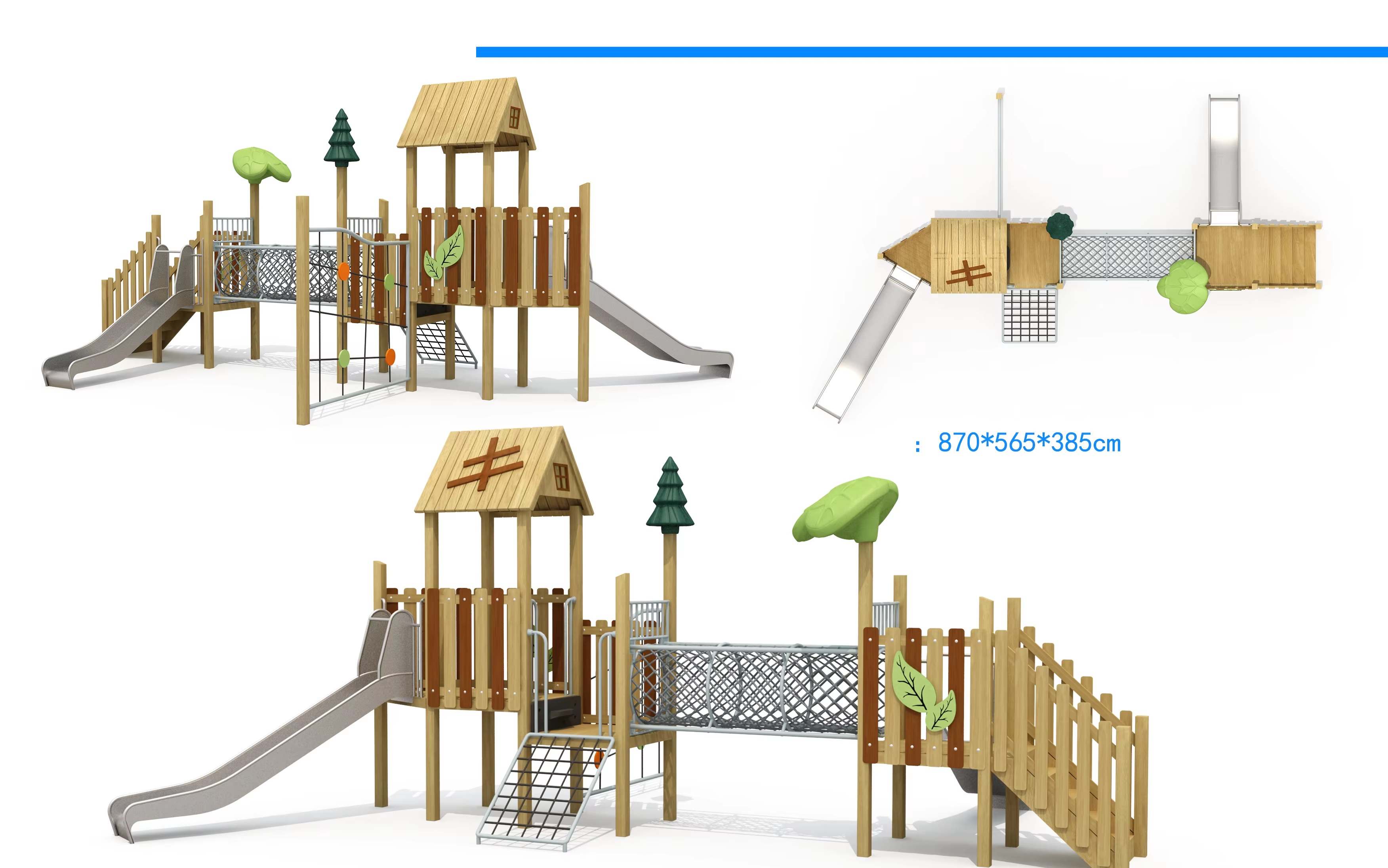 Liên hoàn cầu trượt dây thừng LHCTDTKB03 Dochoikinhbac - Trò chơi công viên thu hút bền bỉ