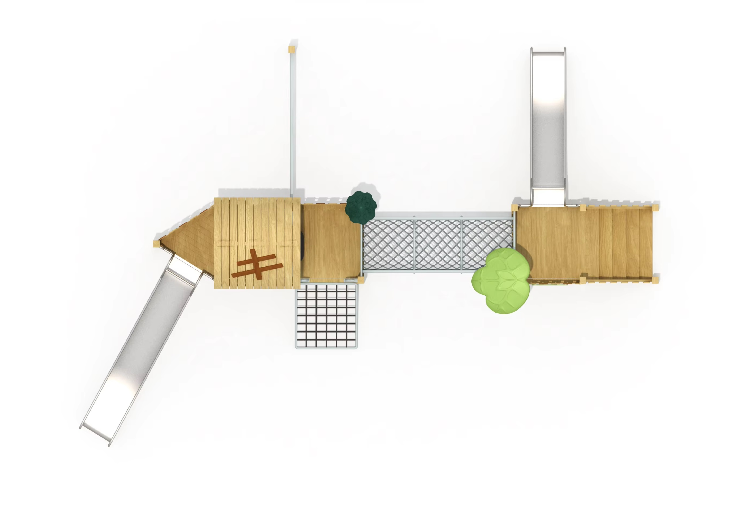 Liên hoàn cầu trượt dây thừng LHCTDTKB03 Dochoikinhbac - Trò chơi công viên thu hút bền bỉ