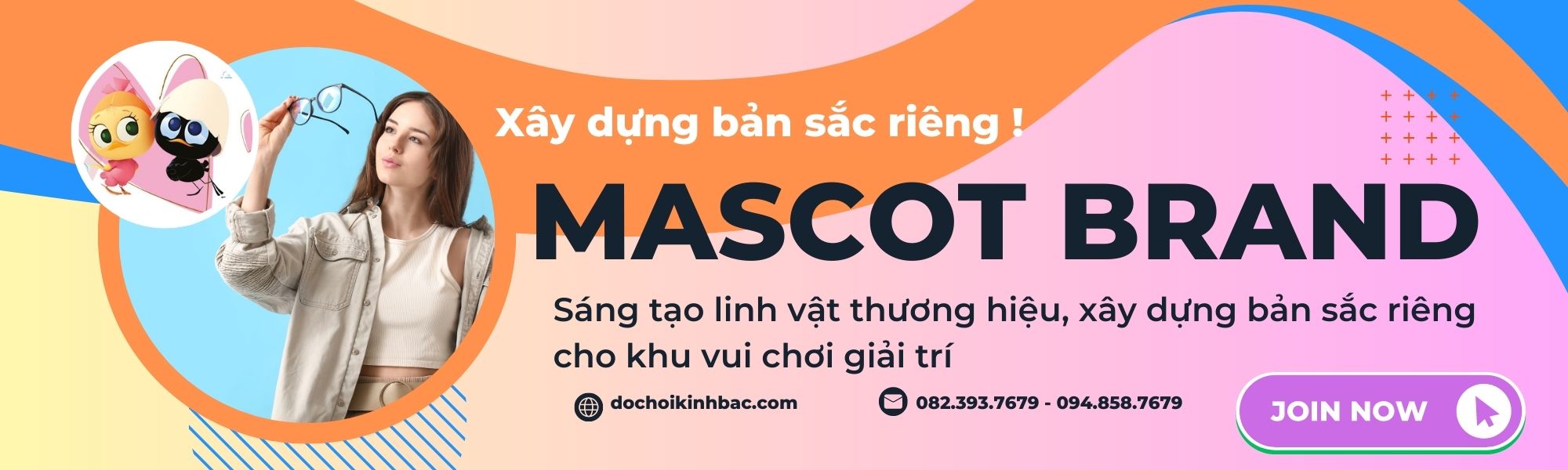 Mascot Linh vật đại diện khu vui chơi PRO MASCOT - Phù hợp khu vui chơi chơi vừa, thương hiệu lớn