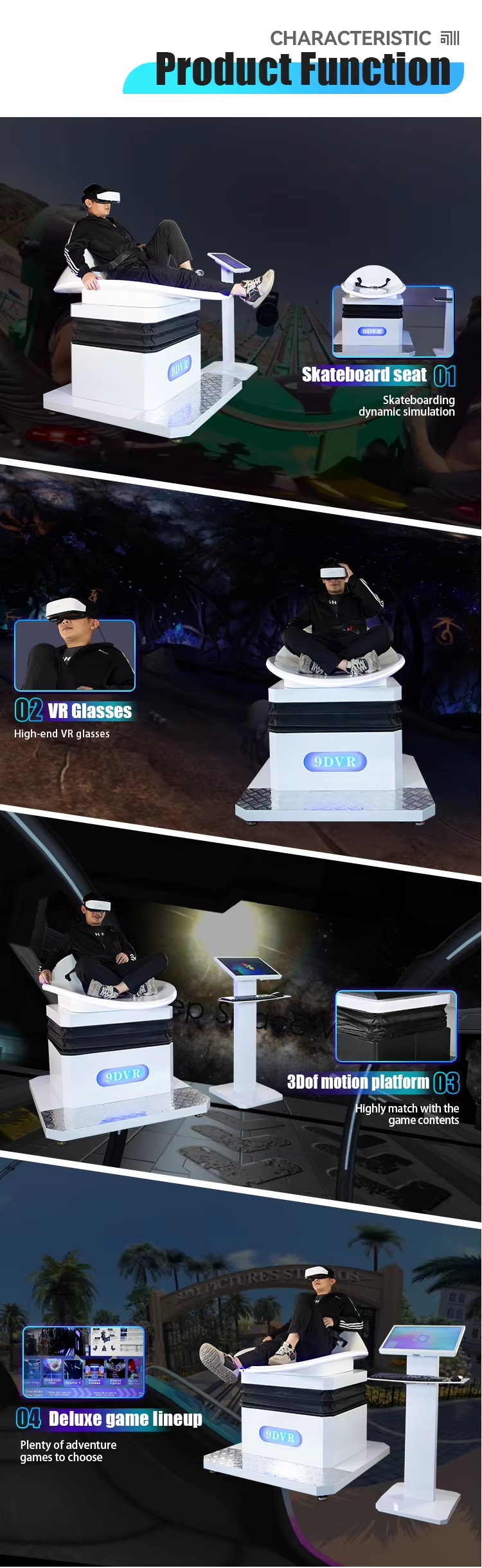 Máy thực tế ảo trượt mô phỏng VR TMPKB01 Dochoikinhbac Giải trí thể thao hấp dẫn trung tâm mua sắm