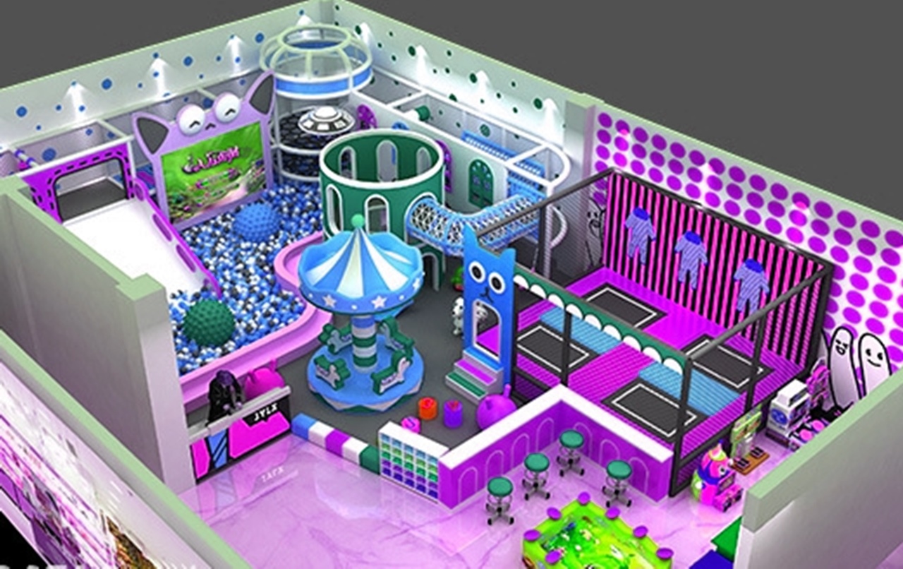 Khu vui chơi KVCTE13127- Nhà bóng liên hoàn cầu trượt giải trí trong nhà - Indoor PlayGround