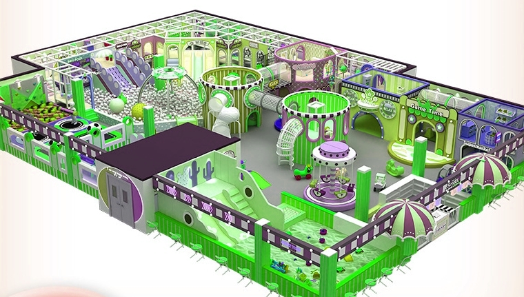 Indoor playground KVCTE3543- Thiết kế 3D khu vui chơi giải trí liên hoàn nhà bóng trong nhà