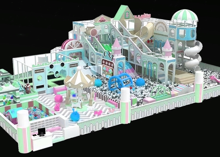 Indoor playground KVCTE3546- Thiết kế 3D khu vui chơi giải trí liên hoàn nhà bóng trong nhà