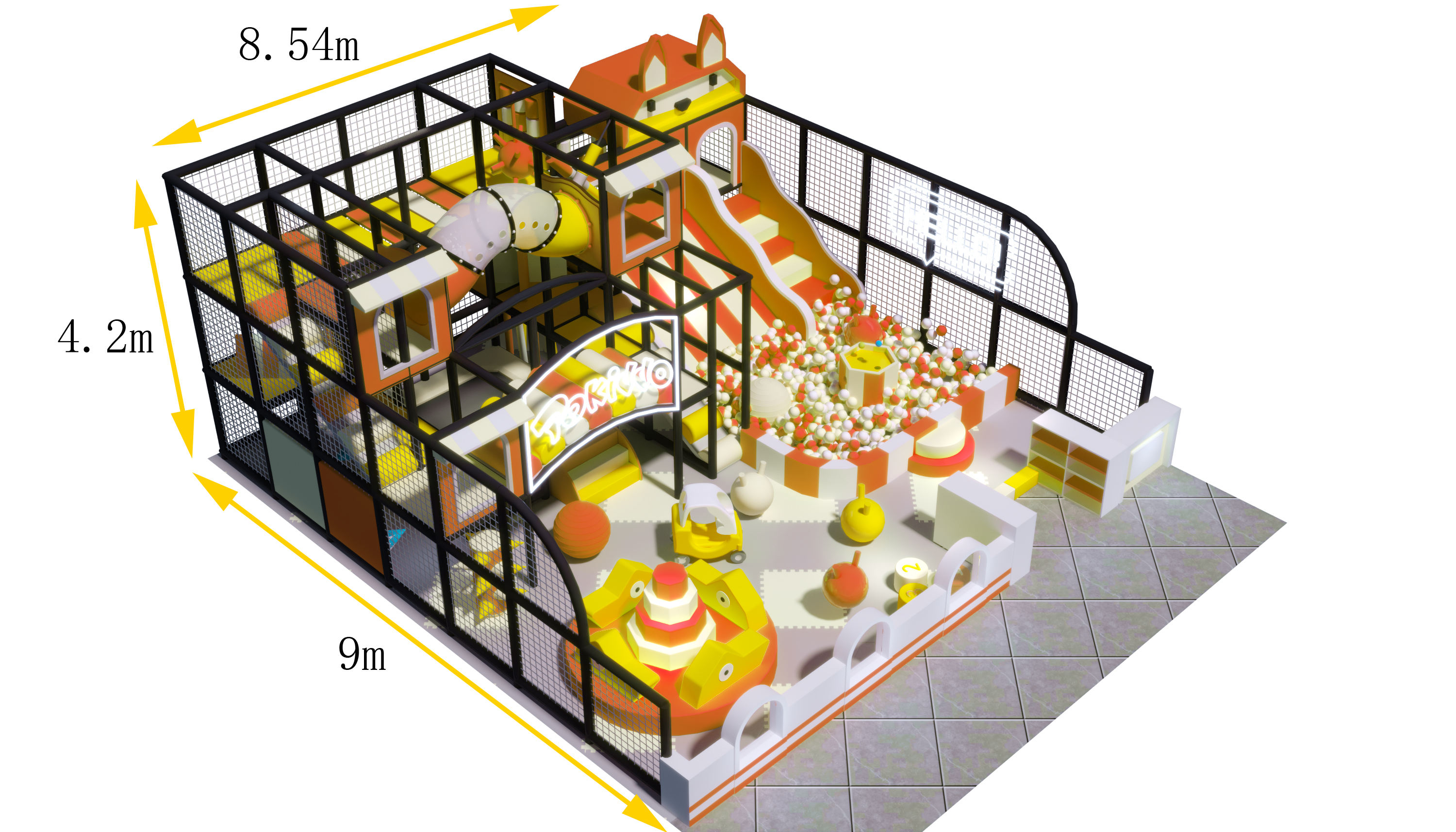 Nhà liên hoàn KVCTE0191- Báo giá nhà bóng cầu trượt liên hoàn- Indoor play ground Đồ chơi kinh bắc