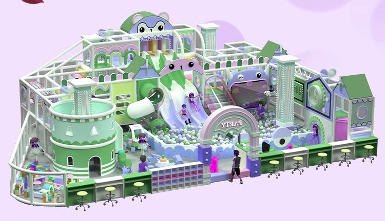 Thiết kế khu vui chơi KVCTE13101- Khu vui chơi liên hoàn cầu trượt nhà bóng - Indoor PlayGround