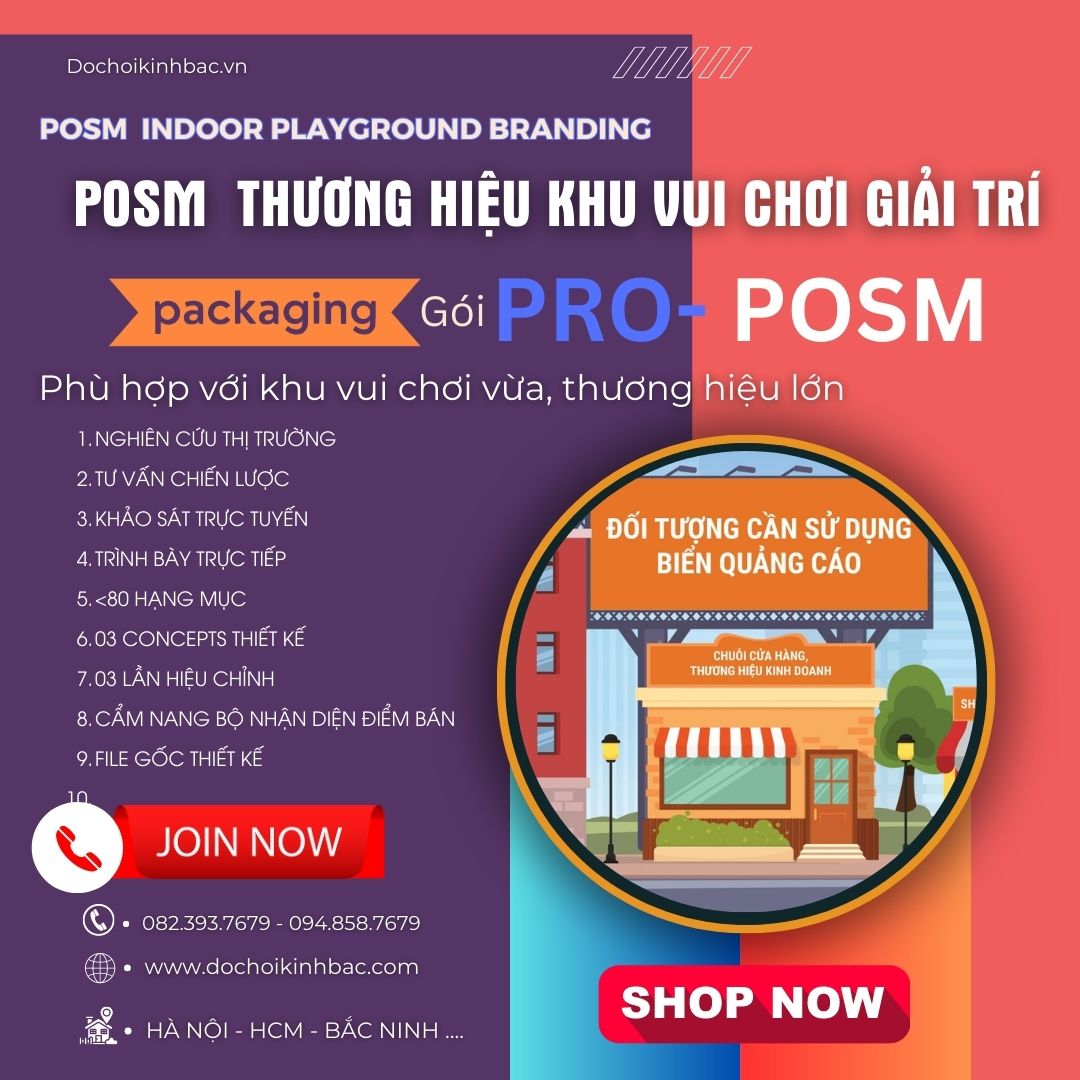 POSM Nhận diện thiết kế  điểm bán STARTER - Phù hợp khu vui chơi mới phát triển