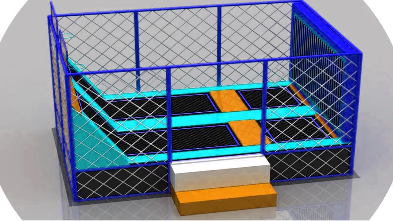Báo giá Mô hình Sàn nhún trampoline dính tường Model trampoline KVCTP0126