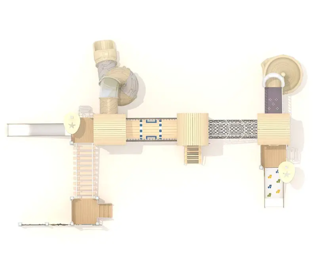 Cầu trượt liên hoàn gỗ LHGOKB10 Dochoikinhbac Giải trí siêu hấp dẫn từ khu vui chơi trẻ em