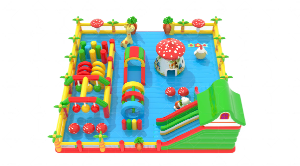 Nhà phao nhà hơi liên hoàn NPNHLHKB05 Dochoikinhbac - Khu trò chơi phao hơi vui nhộn