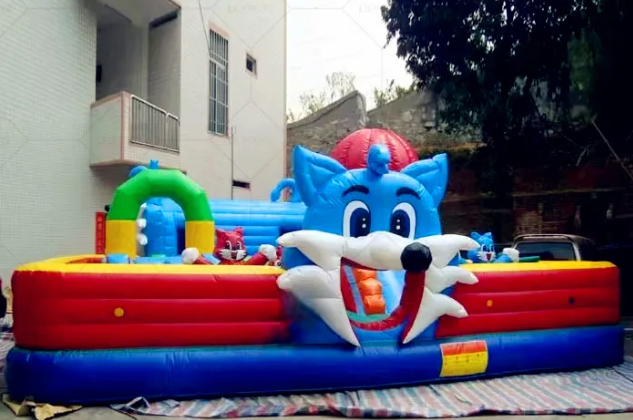 Nhà phao nhà hơi liên hoàn NPNHLHKB06 Dochoikinhbac - Khu trò chơi phao hơi vui nhộn