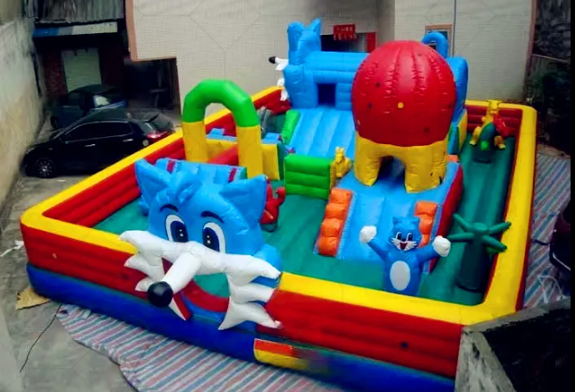 Nhà phao nhà hơi liên hoàn NPNHLHKB06 Dochoikinhbac - Khu trò chơi phao hơi vui nhộn