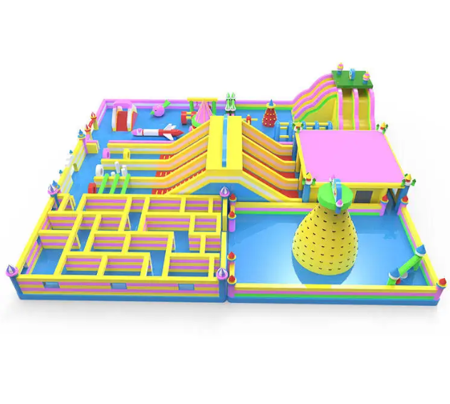 Nhà phao nhà hơi liên hoàn NPNHLHKB09 Dochoikinhbac - Khu trò chơi phao hơi vui nhộn