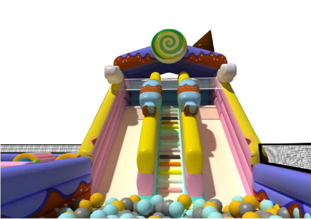 Nhà phao nhà hơi liên hoàn NPNHLHKB11 Dochoikinhbac - Khu trò chơi phao hơi vui nhộn