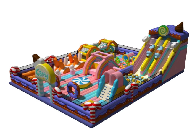 Nhà phao nhà hơi liên hoàn NPNHLHKB11 Dochoikinhbac - Khu trò chơi phao hơi vui nhộn