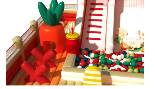 Nhà phao nhà hơi liên hoàn NPNHLHKB13 Dochoikinhbac - Khu trò chơi phao hơi vui nhộn