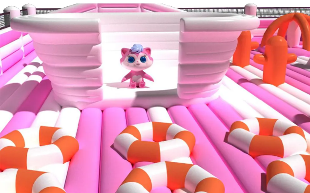 Nhà phao nhà hơi liên hoàn NPNHLHKB14 Dochoikinhbac - Khu trò chơi phao hơi vui nhộn