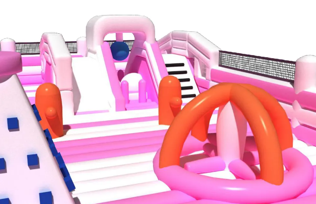 Nhà phao nhà hơi liên hoàn NPNHLHKB14 Dochoikinhbac - Khu trò chơi phao hơi vui nhộn