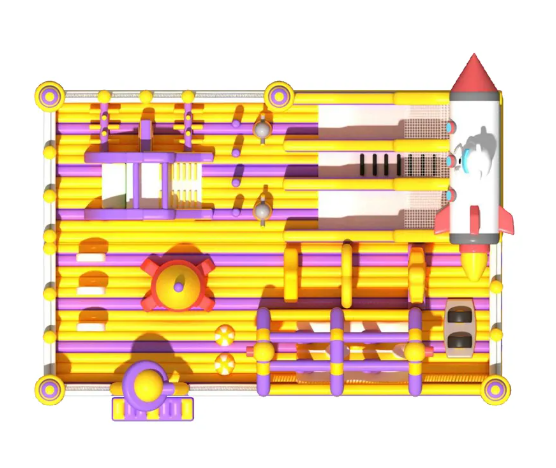 Nhà phao nhà hơi liên hoàn NPNHLHKB15 Dochoikinhbac - Khu trò chơi phao hơi vui nhộn