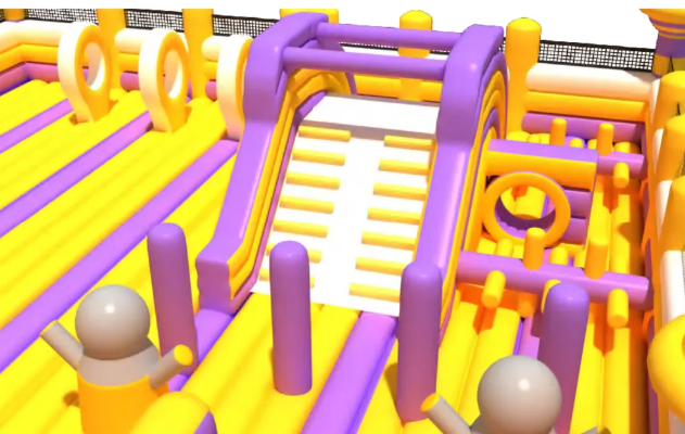 Nhà phao nhà hơi liên hoàn NPNHLHKB15 Dochoikinhbac - Khu trò chơi phao hơi vui nhộn