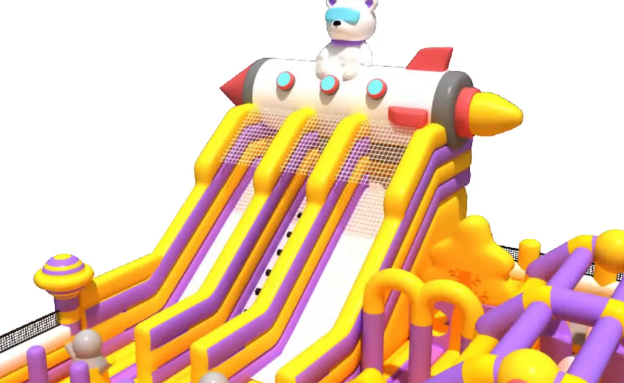 Nhà phao nhà hơi liên hoàn NPNHLHKB15 Dochoikinhbac - Khu trò chơi phao hơi vui nhộn