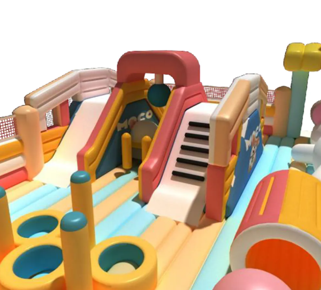 Nhà phao nhà hơi liên hoàn NPNHLHKB17 Dochoikinhbac - Khu trò chơi phao hơi vui nhộn