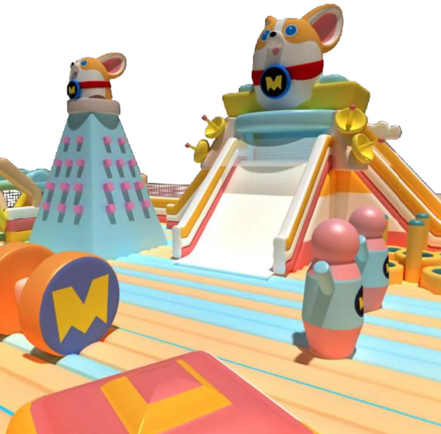 Nhà phao nhà hơi liên hoàn NPNHLHKB17 Dochoikinhbac - Khu trò chơi phao hơi vui nhộn