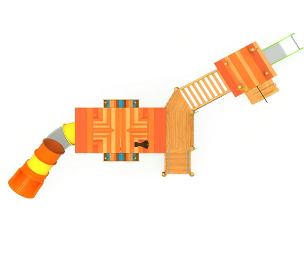 Cầu trượt liên hoàn gỗ LHGOKB17 Dochoikinhbac Giải trí siêu hấp dẫn từ khu vui chơi trẻ em