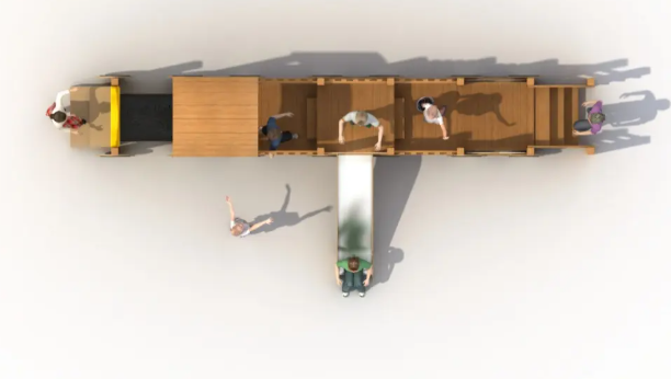 Cầu trượt liên hoàn gỗ LHGOKB19 Dochoikinhbac Giải trí siêu hấp dẫn từ khu vui chơi trẻ em