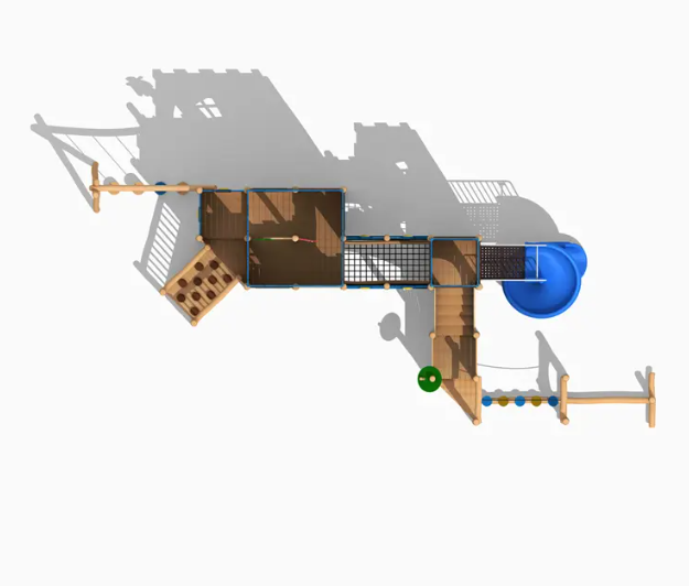 Cầu trượt liên hoàn gỗ LHGOKB22 Dochoikinhbac Giải trí siêu hấp dẫn từ khu vui chơi trẻ em