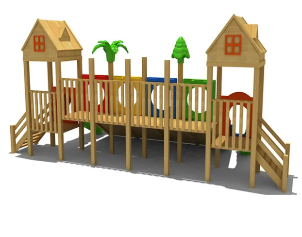 Cầu trượt liên hoàn gỗ LHGOKB24 Dochoikinhbac Giải trí siêu hấp dẫn từ khu vui chơi trẻ em