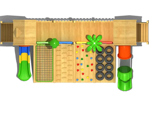 Cầu trượt liên hoàn gỗ LHGOKB24 Dochoikinhbac Giải trí siêu hấp dẫn từ khu vui chơi trẻ em