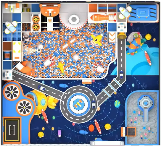 Nhà liên hoàn 2025 Indoor playground NLHKB42 Dochoikinhbac-  Thiết kế Đầy Màu Sắc