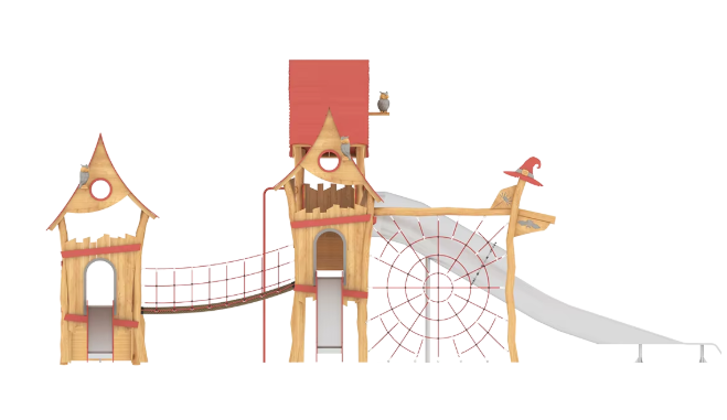 Cầu trượt liên hoàn gỗ LHGOKB27 Dochoikinhbac Giải trí siêu hấp dẫn từ khu vui chơi trẻ em