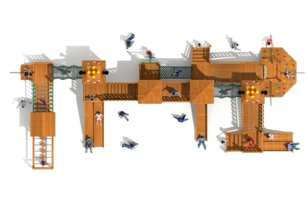 Cầu trượt liên hoàn gỗ LHGOKB28 Dochoikinhbac Giải trí siêu hấp dẫn từ khu vui chơi trẻ em