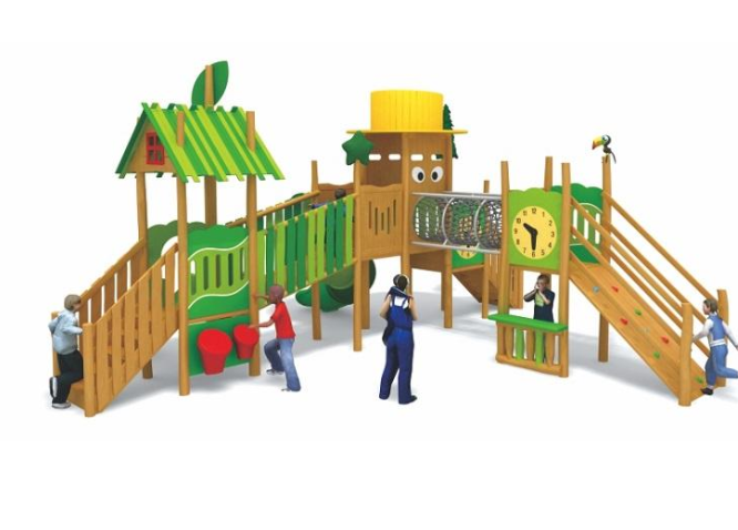 Cầu trượt liên hoàn gỗ LHGOKB30 Dochoikinhbac Giải trí siêu hấp dẫn từ khu vui chơi trẻ em