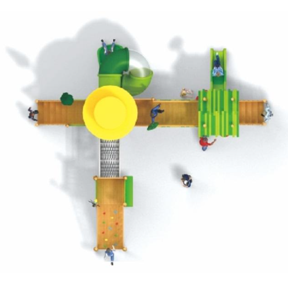 Cầu trượt liên hoàn gỗ LHGOKB30 Dochoikinhbac Giải trí siêu hấp dẫn từ khu vui chơi trẻ em