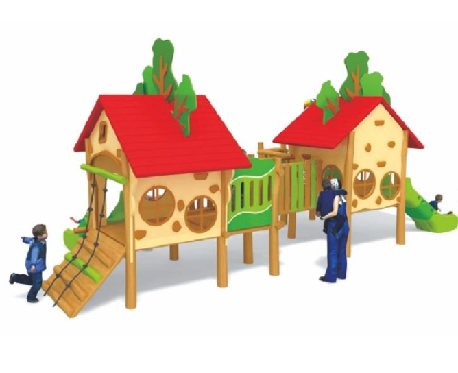 Cầu trượt liên hoàn gỗ LHGOKB31 Dochoikinhbac Giải trí siêu hấp dẫn từ khu vui chơi trẻ em