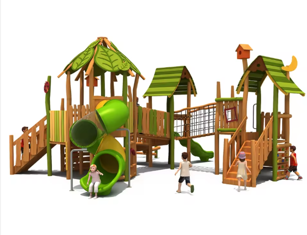 Cầu trượt liên hoàn gỗ LHGOKB42 Dochoikinhbac Giải trí siêu hấp dẫn từ khu vui chơi trẻ em