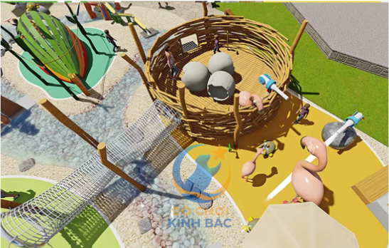 Mẫu thiết kế 3D khu vui chơi ngoài trời KVCNTKB03 Dochoikinhbac
