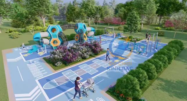 Mẫu thiết kế 3D khu vui chơi ngoài trời KVCNTKB18 Dochoikinhbac