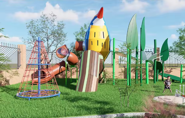 Mẫu thiết kế 3D khu vui chơi ngoài trời KVCNTKB19 Dochoikinhbac