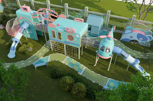 Mẫu thiết kế 3D khu vui chơi ngoài trời KVCNTKB07 Dochoikinhbac