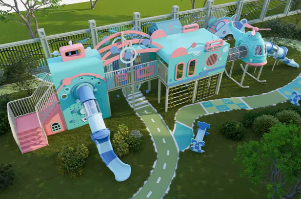 Mẫu thiết kế 3D khu vui chơi ngoài trời KVCNTKB07 Dochoikinhbac