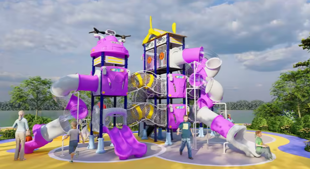 Mẫu thiết kế 3D khu vui chơi ngoài trời KVCNTKB08 Dochoikinhbac