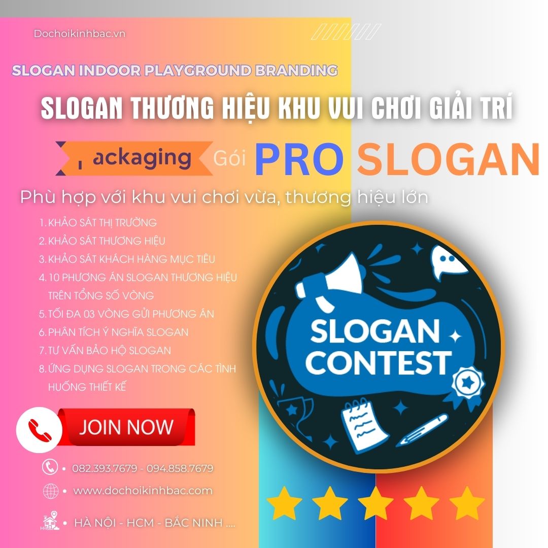 Slogan Ý nghĩa cho khu vui chơi gói ENTERPRISE - Phù hợp khu vui chơi lớn,Thương hiệu lớn mạnh - nhân chuỗi